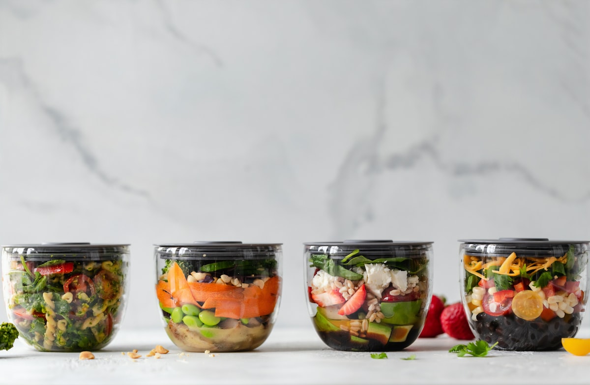 Organized meal planning with fresh ingredients